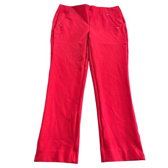 Chico's Pants Size 1 P M Petite Red Juliet Slim Trim Detail Ankle Pants Slimming - Picture 1 of 12
